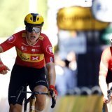 Jonas Abrahamsen a devancé Mauro Schmid sur la ligne à Toulouse KEYSTONE/EPA/MARTIN DIVISEK